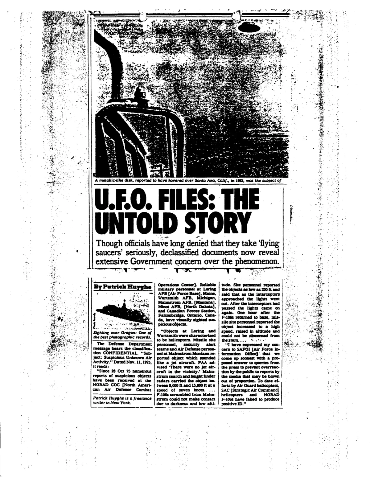 "U.F.O. Files: The Untold Story" (clipping)