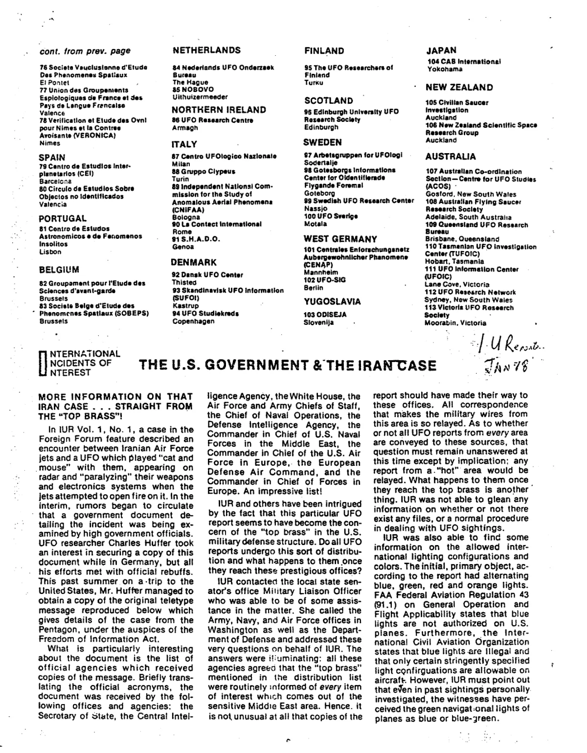 "The U.S. Government and the Iran Case" (clipping)