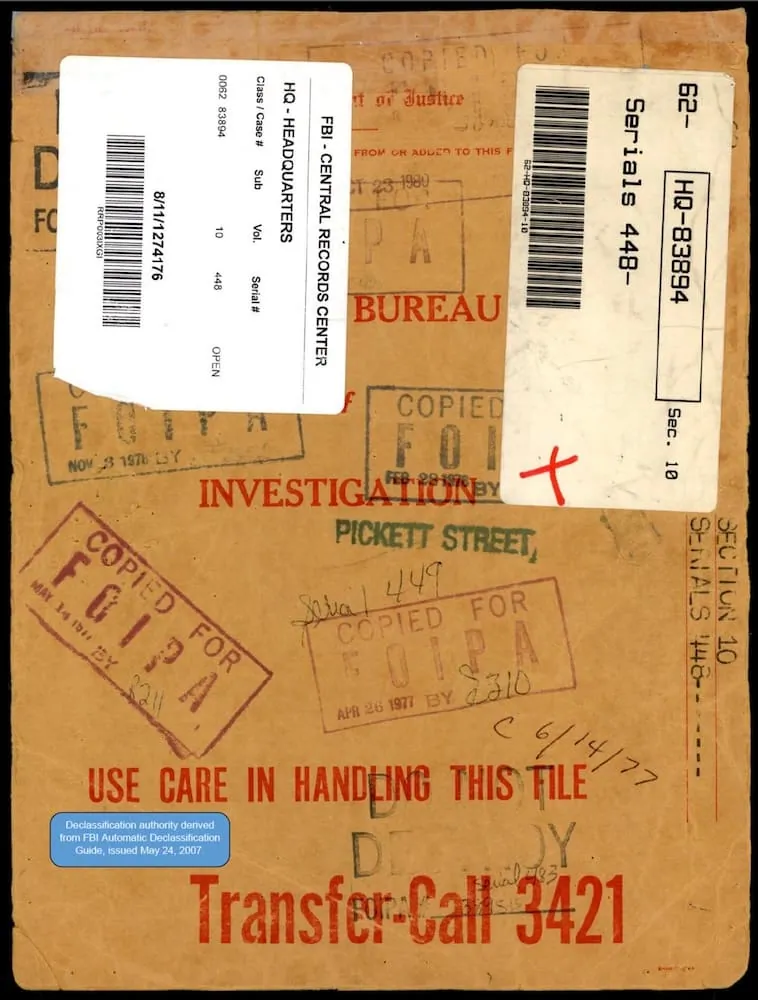 FBI HQ 62-HQ-83894 — Section 10: post-Blue-Book to Carter-era terminus (Sep 1966 – Jul 1977)