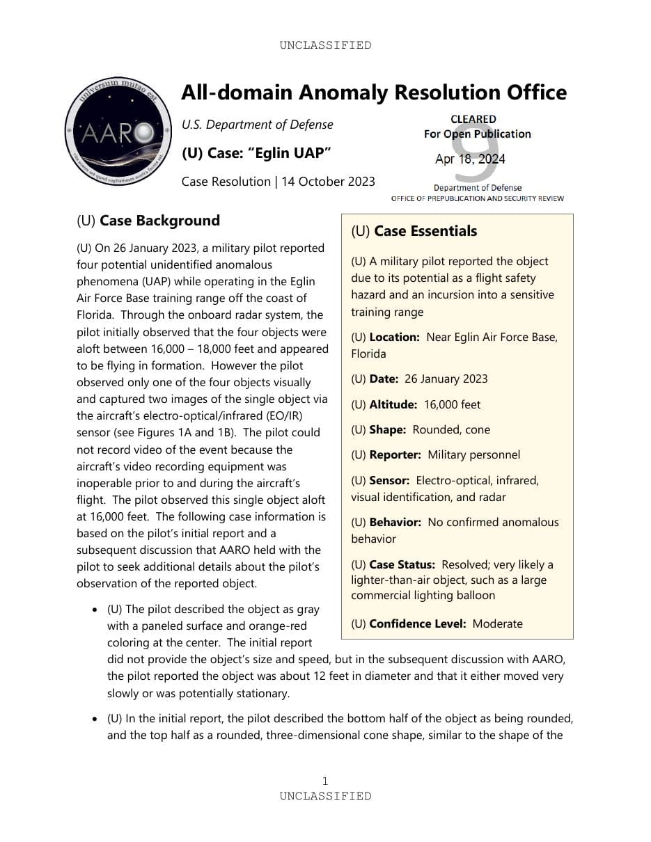 Eglin AFB Case Resolution