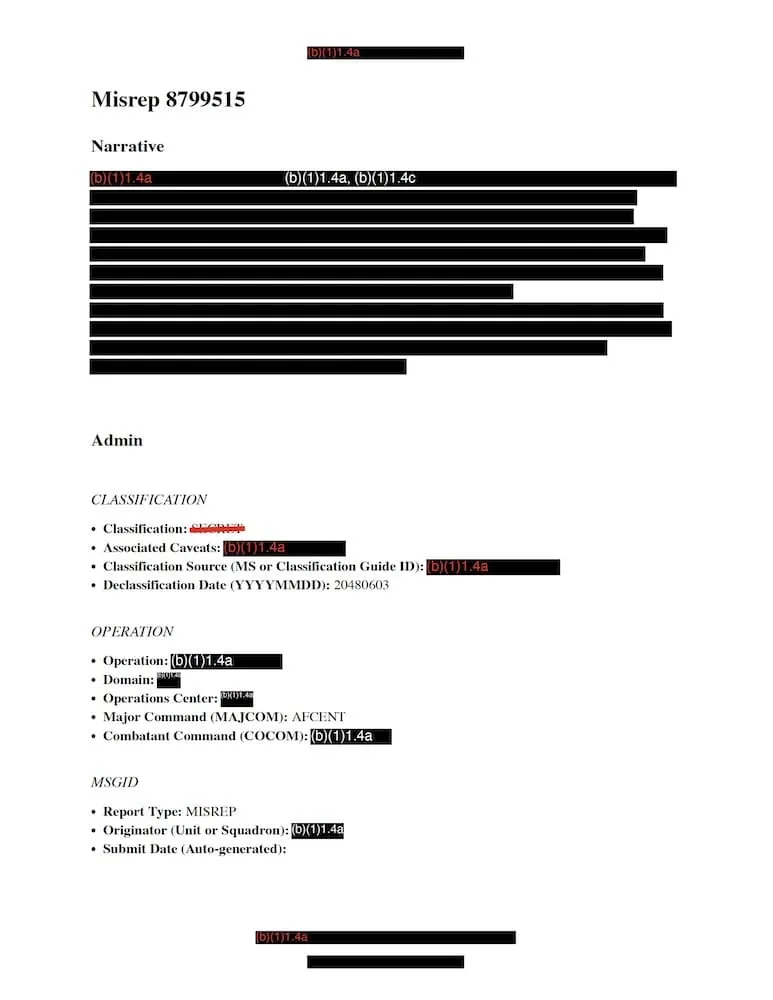 DOW-UAP-D3, Mission Report, Arabian Gulf, 2020