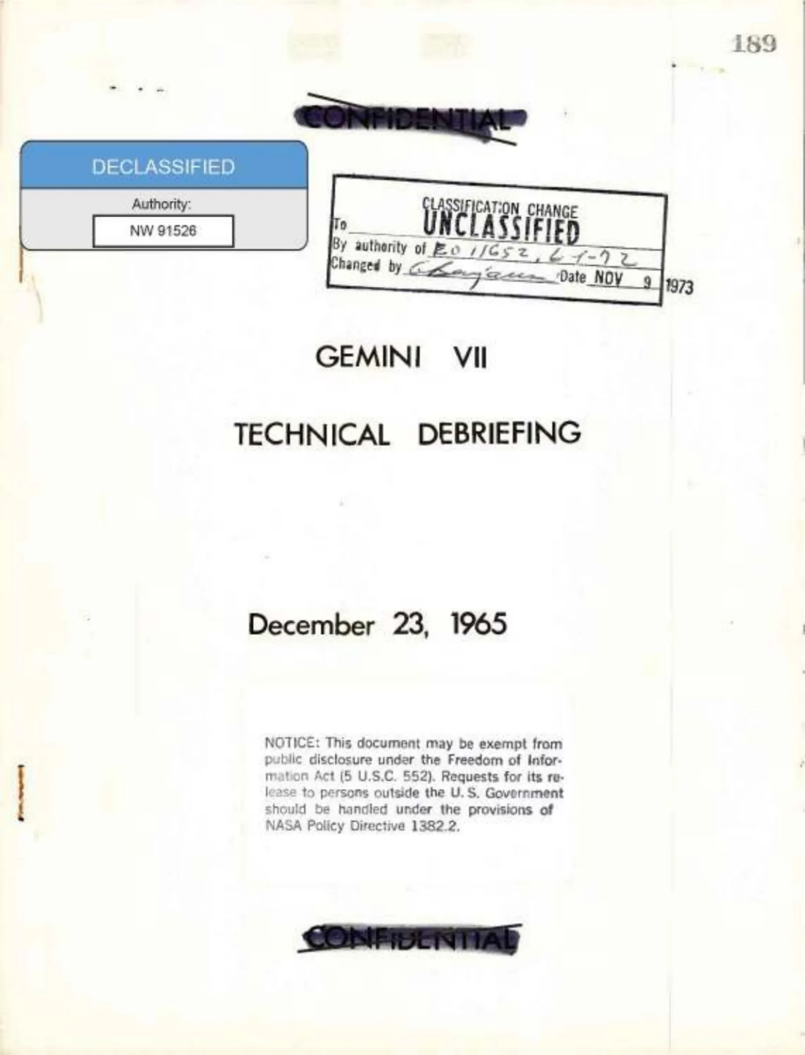 NASA-UAP-D021, Gemini 7 Technical Debriefing, 1965