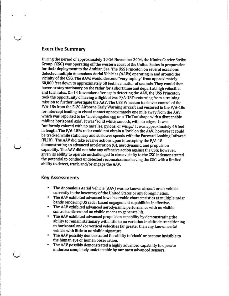 Tic Tac UAP — Executive Report